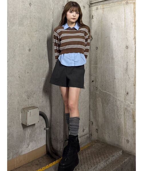 MURUA（ムルーア）の「フェイクスウェードショートパンツ（その他パンツ・レディース・ブラック/ベージュ・1/2）」の8枚目の写真