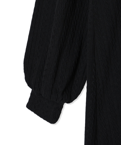 Amourire girl（アムリールガール）の「ハーフジップ ニットソーワンピース（ワンピース・キッズ・ブラック/オフホワイト・130cm/160cm/140cm/150cm）」の6枚目の写真