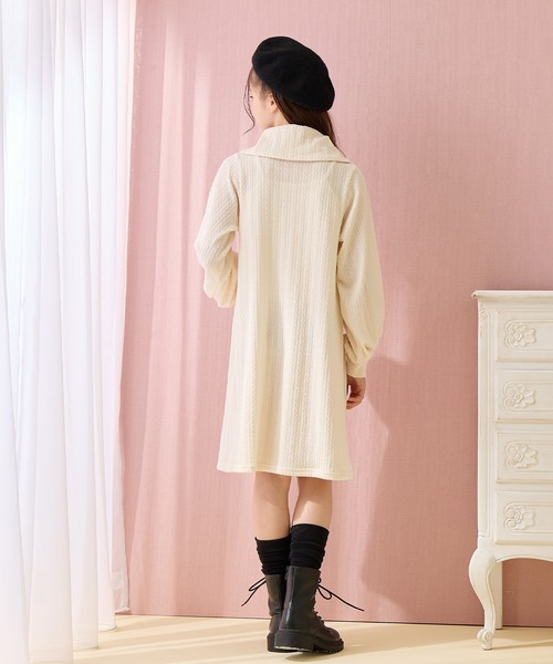 Amourire girl（アムリールガール）の「ハーフジップ ニットソーワンピース（ワンピース・キッズ・ブラック/オフホワイト・130cm/160cm/140cm/150cm）」の17枚目の写真