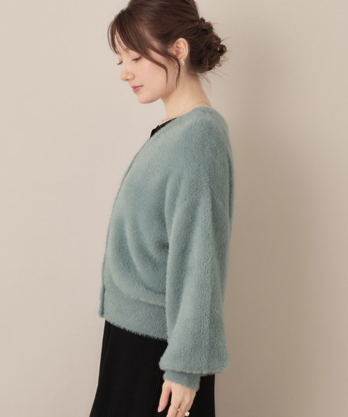 couture brooch(クチュールブローチ)の「【ふわふわ/前後2WAY】フェザーカーディトップス(カーディガン/ボレロ・レディース・グリーン系/アイボリー/ブラック/ブラウン系その他/ピンク系/サックスブルー/チャコールグレー/アイボリー系7・36/38/40/42)」の20枚目の写真