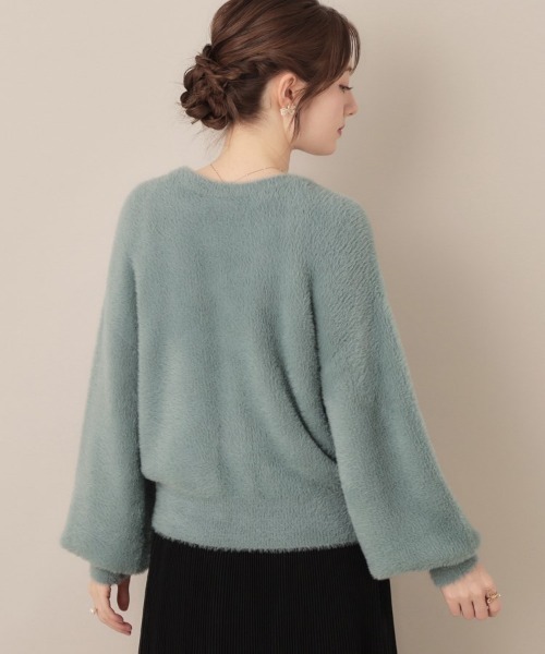 couture brooch(クチュールブローチ)の「【ふわふわ/前後2WAY】フェザーカーディトップス(カーディガン/ボレロ・レディース・グリーン系/アイボリー/ブラック/ブラウン系その他/ピンク系/サックスブルー/チャコールグレー/アイボリー系7・36/38/40/42)」の21枚目の写真