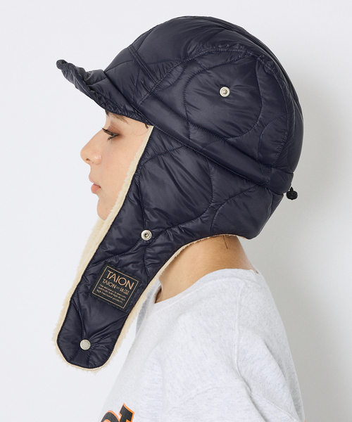 TAION(タイオン)の「【TAION / タイオン】ミリタリー ダウンキャップ/リバーシブルパイロットキャップ/ユニセックス(キャップ・メンズ・ダークネイビー/ブラック/カーキ・フリー)」の3枚目の写真