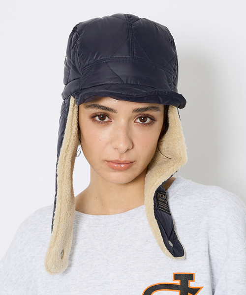 TAION(タイオン)の「【TAION / タイオン】ミリタリー ダウンキャップ/リバーシブルパイロットキャップ/ユニセックス(キャップ・メンズ・ダークネイビー/ブラック/カーキ・フリー)」の4枚目の写真