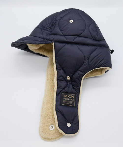 TAION(タイオン)の「【TAION / タイオン】ミリタリー ダウンキャップ/リバーシブルパイロットキャップ/ユニセックス(キャップ・メンズ・ダークネイビー/ブラック/カーキ・フリー)」の6枚目の写真