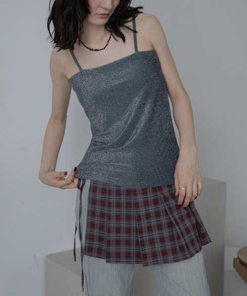 VACANCY（ヴァカンシー）の「カップ付きラメベアキャミソール（キャミソール・レディース・ブラウン/ホワイト/ブルー・FREE）」の13枚目の写真