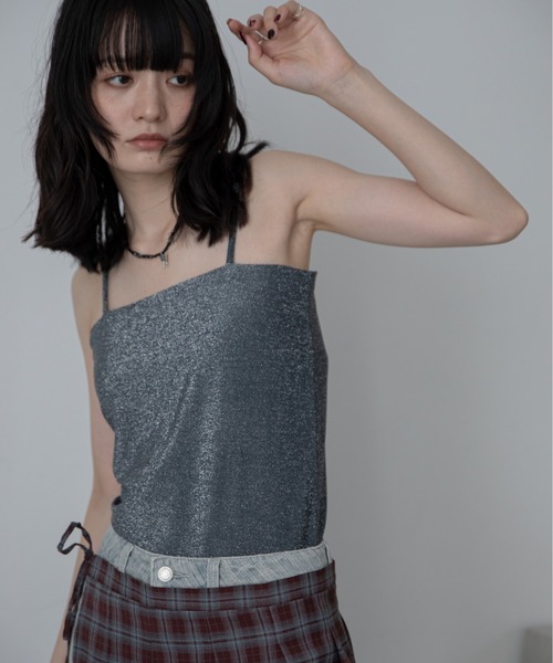 VACANCY（ヴァカンシー）の「カップ付きラメベアキャミソール（キャミソール・レディース・ブラウン/ホワイト/ブルー・FREE）」の11枚目の写真