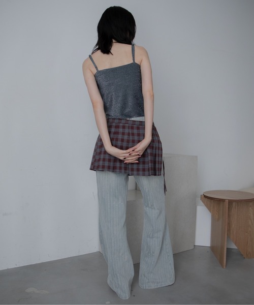 VACANCY（ヴァカンシー）の「カップ付きラメベアキャミソール（キャミソール・レディース・ブラウン/ホワイト/ブルー・FREE）」の7枚目の写真