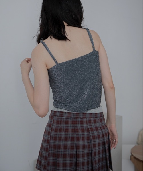 VACANCY（ヴァカンシー）の「カップ付きラメベアキャミソール（キャミソール・レディース・ブラウン/ホワイト/ブルー・FREE）」の8枚目の写真