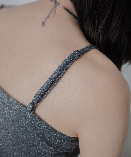 VACANCY（ヴァカンシー）の「カップ付きラメベアキャミソール（キャミソール・レディース・ブラウン/ホワイト/ブルー・FREE）」の5枚目の写真