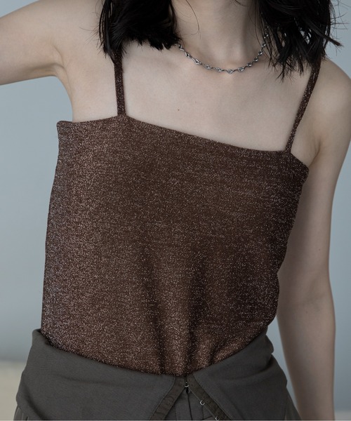 VACANCY（ヴァカンシー）の「カップ付きラメベアキャミソール（キャミソール・レディース・ブラウン/ホワイト/ブルー・FREE）」の19枚目の写真