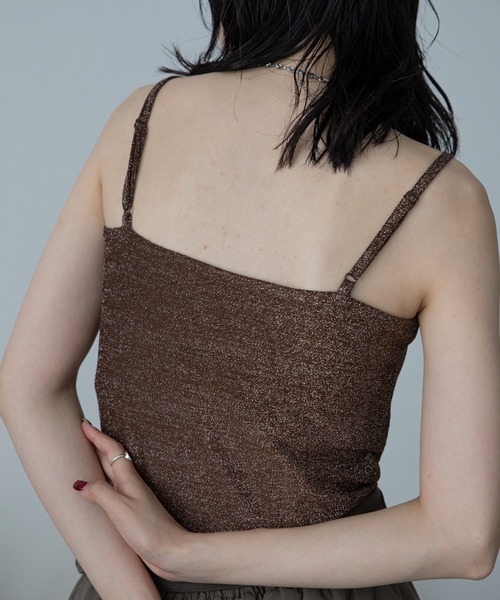 VACANCY（ヴァカンシー）の「カップ付きラメベアキャミソール（キャミソール・レディース・ブラウン/ホワイト/ブルー・FREE）」の17枚目の写真