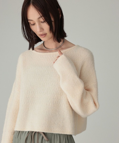 BABYLONE（バビロン）の「編み柄ニットプルオーバー（ニット/セーター・レディース・アイボリー/ネイビー・フリー）」の2枚目の写真