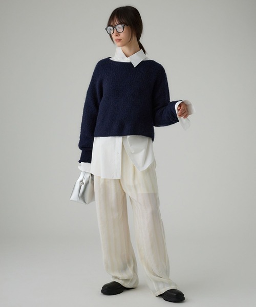 BABYLONE（バビロン）の「編み柄ニットプルオーバー（ニット/セーター・レディース・アイボリー/ネイビー・フリー）」の22枚目の写真