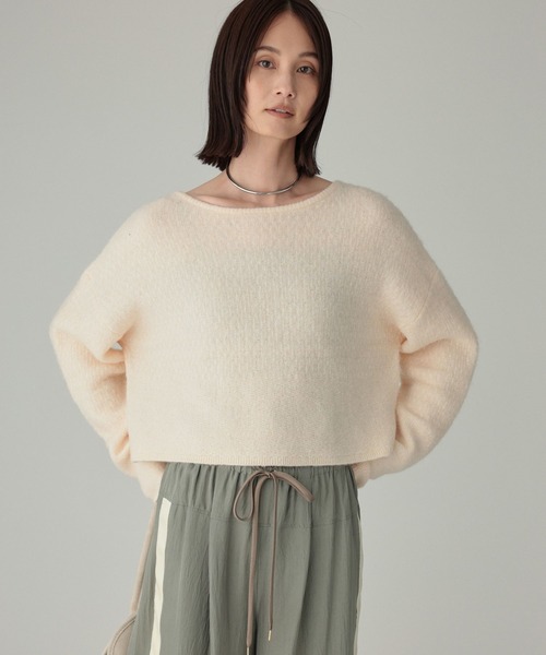 BABYLONE（バビロン）の「編み柄ニットプルオーバー（ニット/セーター・レディース・アイボリー/ネイビー・フリー）」の8枚目の写真