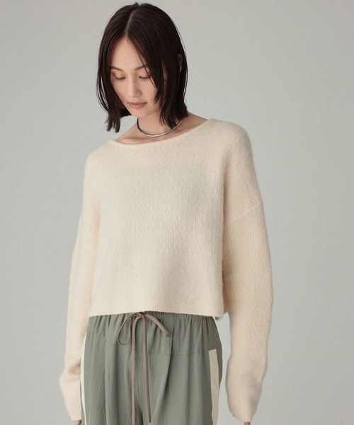 BABYLONE（バビロン）の「編み柄ニットプルオーバー（ニット/セーター・レディース・アイボリー/ネイビー・フリー）」の7枚目の写真
