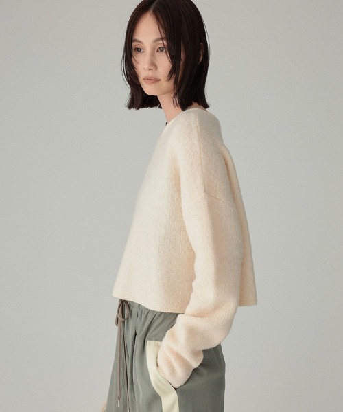 BABYLONE（バビロン）の「編み柄ニットプルオーバー（ニット/セーター・レディース・アイボリー/ネイビー・フリー）」の6枚目の写真