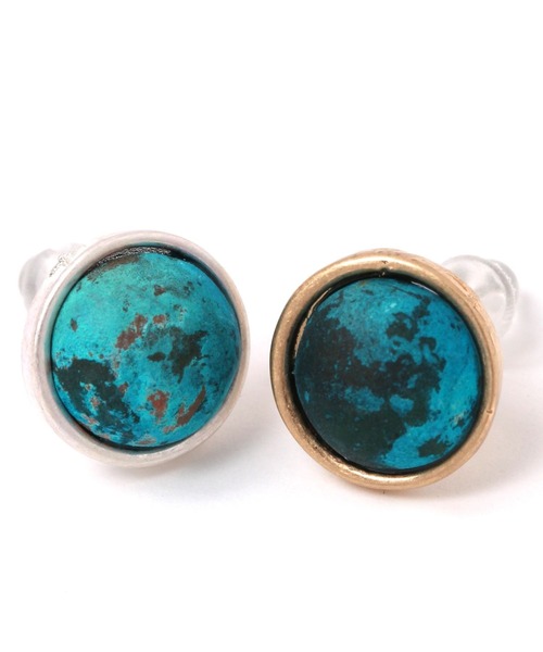 niko and...（ニコアンド）の「ターコイズマットピアス（ピアス（両耳用）・レディース・イエロー/グレー・0）」の4枚目の写真