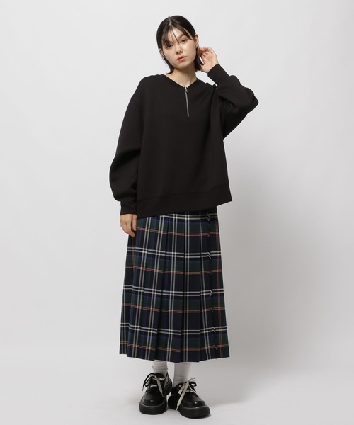 niko and...（ニコアンド）の「ライトダンボールZIPプルオーバー（スウェット・レディース・ブラック/ナチュラル/モカ・LARGE/MEDIUM）」の9枚目の写真