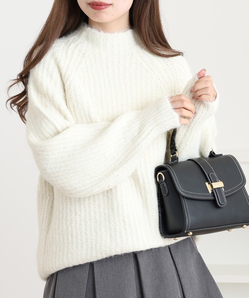 FUNALIVE(ファンアライブ)の「ラグランルーズ畦ニットミニワンピース(ワンピース・レディース・アイボリー/グレー/ブラウン・M)」の1枚目の写真