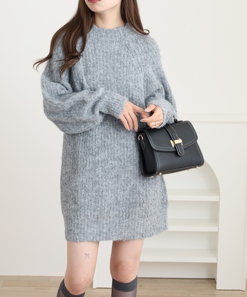 FUNALIVE(ファンアライブ)の「ラグランルーズ畦ニットミニワンピース(ワンピース・レディース・アイボリー/グレー/ブラウン・M)」の10枚目の写真