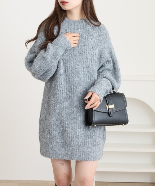 FUNALIVE(ファンアライブ)の「ラグランルーズ畦ニットミニワンピース(ワンピース・レディース・アイボリー/グレー/ブラウン・M)」の9枚目の写真