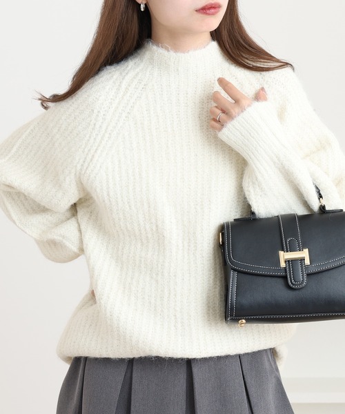 FUNALIVE(ファンアライブ)の「ラグランルーズ畦ニットミニワンピース(ワンピース・レディース・アイボリー/グレー/ブラウン・M)」の5枚目の写真