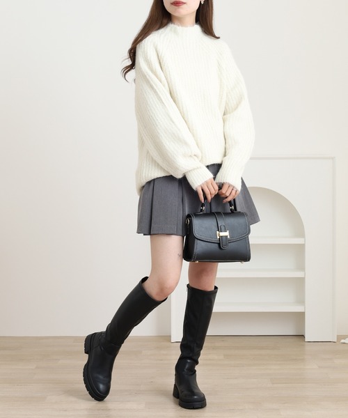 FUNALIVE(ファンアライブ)の「ラグランルーズ畦ニットミニワンピース(ワンピース・レディース・アイボリー/グレー/ブラウン・M)」の7枚目の写真