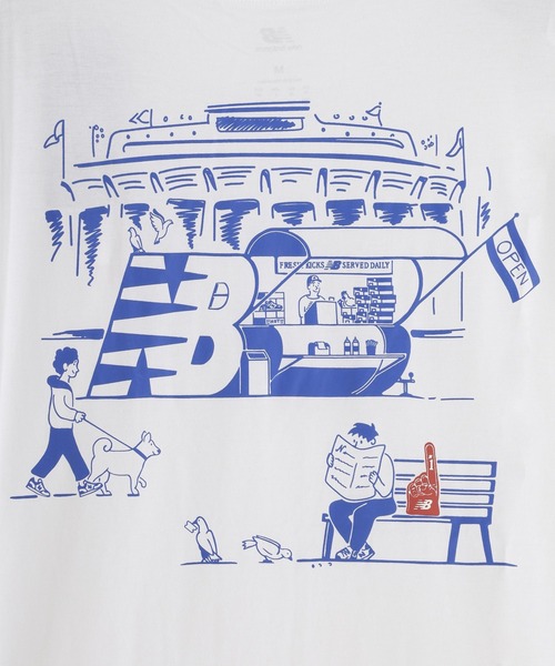 NEW BALANCE(ニューバランス)の「NEW BALANCE STADIUM S/S TEE MT53929(Tシャツ/カットソー・メンズ・ホワイト・M/L/XL)」の4枚目の写真