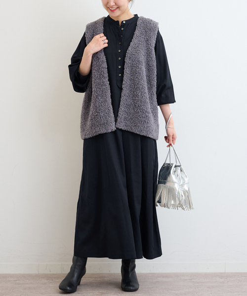 JOURNAL STANDARD relume(ジャーナルスタンダード レリューム)の「《WEB限定》レーヨンツイルロングワンピース(ワンピース・レディース・カーキ/ネイビー・FREE)」の1枚目の写真