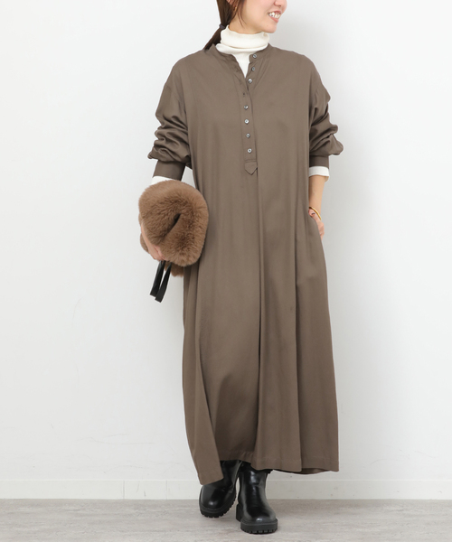 JOURNAL STANDARD relume(ジャーナルスタンダード レリューム)の「《WEB限定》レーヨンツイルロングワンピース(ワンピース・レディース・カーキ/ネイビー・FREE)」の3枚目の写真