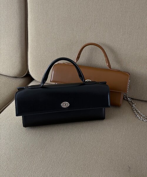 CAPRICIEUX LE'MAGE（カプリシューレマージュ）の「チェーンショルダーワイドバッグ（ショルダーバッグ・レディース・ベージュ/ブラック・FREE）」の6枚目の写真