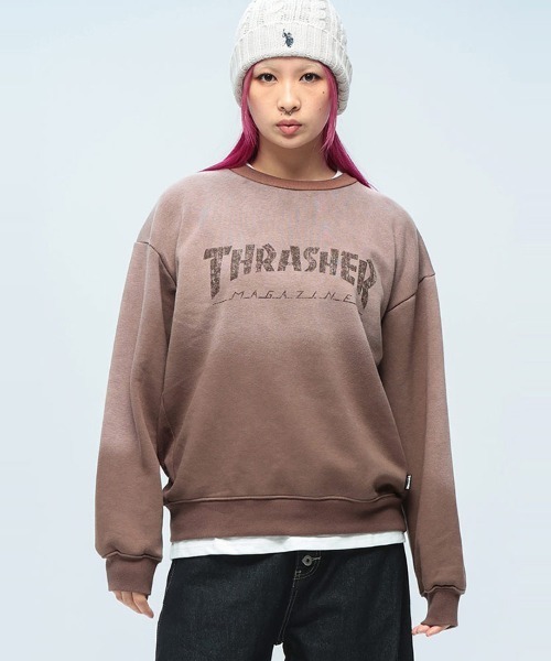 THRASHER(スラッシャー)の「THRASHER (スラッシャー) 裏起毛 スウェット トレーナー メンズ レディース グラデーション(スウェット・メンズ・ブラウン/ブラック/ピンク・L/M/LL)」の2枚目の写真