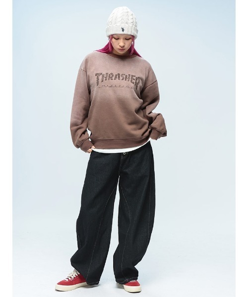 THRASHER(スラッシャー)の「THRASHER (スラッシャー) 裏起毛 スウェット トレーナー メンズ レディース グラデーション(スウェット・メンズ・ブラウン/ブラック/ピンク・L/M/LL)」の5枚目の写真