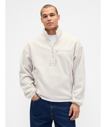 GAP(ギャップ)のボア オーバーサイズ ハーフジップ GAPロゴプルオーバー(スウェット)