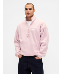 GAP(ギャップ)のボア オーバーサイズ ハーフジップ GAPロゴプルオーバー(スウェット)