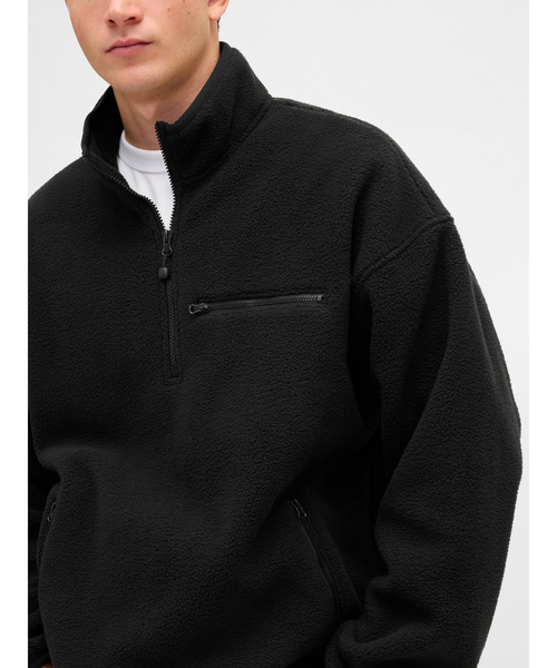 GAP（ギャップ）の「ボア オーバーサイズ ハーフジップ GAPロゴプルオーバー（スウェット・メンズ・ブルー系その他/ピンク/ブラック/ブルー/グレー・XS/S/M/L/XL）」の17枚目の写真