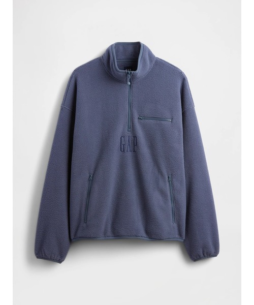 GAP（ギャップ）の「ボア オーバーサイズ ハーフジップ GAPロゴプルオーバー（スウェット・メンズ・ブルー系その他/ピンク/ブラック/ブルー/グレー・XS/S/M/L/XL）」の6枚目の写真