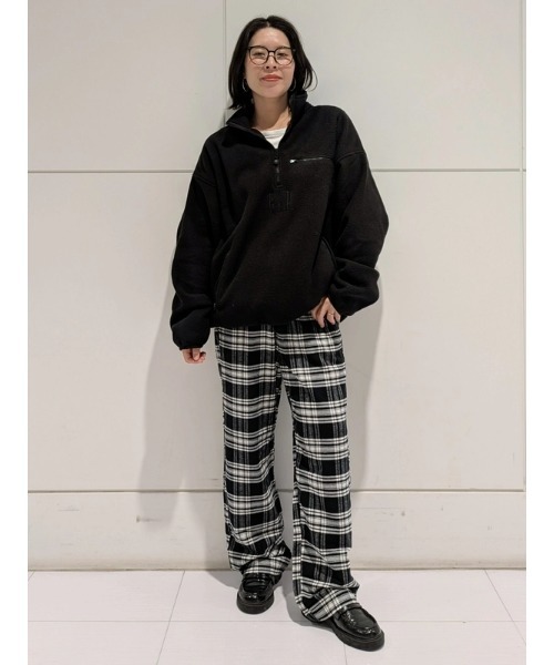 GAP（ギャップ）の「ボア オーバーサイズ ハーフジップ GAPロゴプルオーバー（スウェット・メンズ・ブルー系その他/ピンク/ブラック/ブルー/グレー・XS/S/M/L/XL）」の9枚目の写真