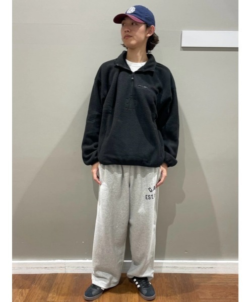 GAP（ギャップ）の「ボア オーバーサイズ ハーフジップ GAPロゴプルオーバー（スウェット・メンズ・ブルー系その他/ピンク/ブラック/ブルー/グレー・XS/S/M/L/XL）」の10枚目の写真