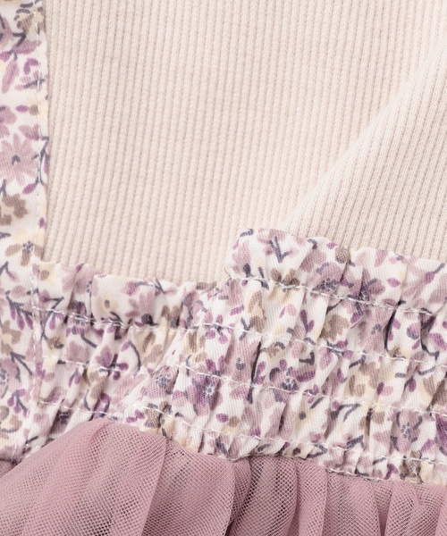 petit main(プティマイン)の「お花チュールドッキング長袖T(Tシャツ/カットソー・キッズ・グレー/ピンク/アイボリー・110cm/90cm/100cm/120cm/80cm/130cm)」の11枚目の写真