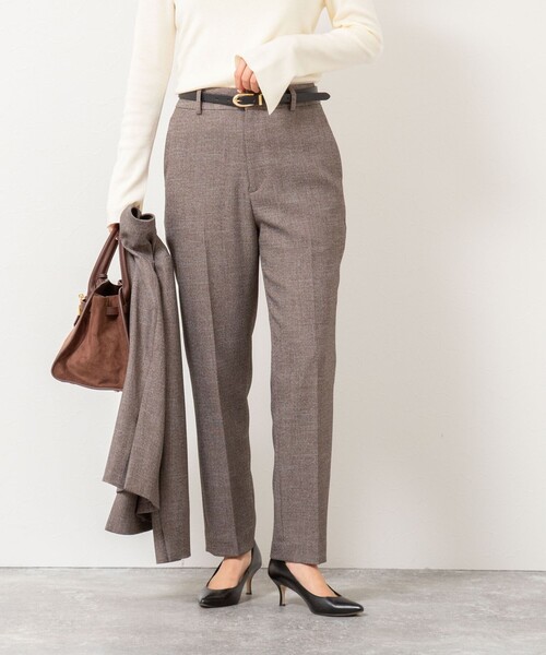 NOLLEY’S Sophi(ノーリーズソフィ)の「《セットアップ対応》ウォッシャブルウール調テーパードパンツ(その他パンツ・レディース・ネイビー/ベージュ系その他3/ブラック・36/38/40/34)」の3枚目の写真