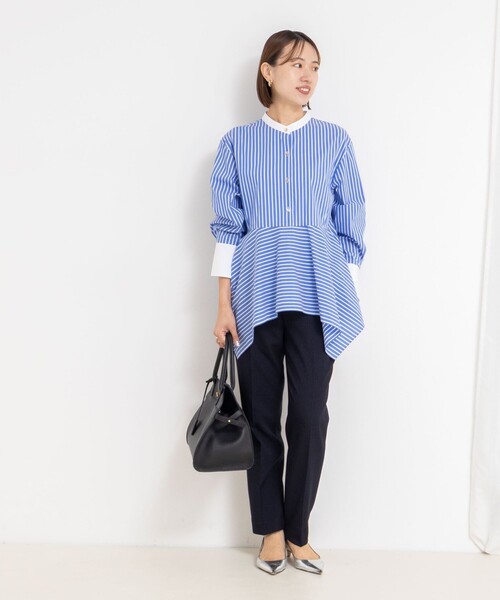 NOLLEY’S Sophi(ノーリーズソフィ)の「《セットアップ対応》ウォッシャブルウール調テーパードパンツ(その他パンツ・レディース・ネイビー/ベージュ系その他3/ブラック・36/38/40/34)」の6枚目の写真