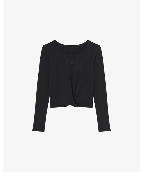Repetto(レペット)の「ツイストフロント トップ / S0720(Tシャツ/カットソー・レディース・ブラック・SMALL/MEDIUM/LARGE)」の1枚目の写真