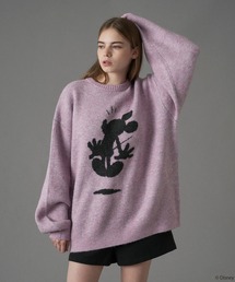 【 Disney / Mickey Mouse 】SILHOUETTE MOTIF KNIT / シルエットモチーフニット