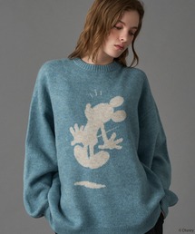 【 Disney / Mickey Mouse 】SILHOUETTE MOTIF KNIT / シルエットモチーフニット