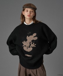 【 Disney / Mickey Mouse 】SILHOUETTE MOTIF KNIT / シルエットモチーフニット