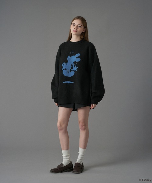 Disney / MickeyMouse シルエットモチーフニットONCILY Disney / Mickey Mouse 】SILHOUETTE MOTIF KNIT