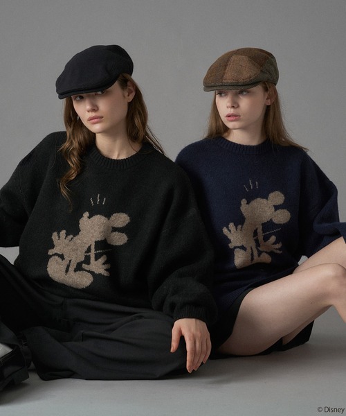 ONCILY（オンシェリー）の「【 Disney / Mickey Mouse 】SILHOUETTE MOTIF KNIT / シルエットモチーフニット（ニット/セーター・メンズ・アイボリー/ブラック/カーキ/その他/ブルー/チャコールグレー/ネイビー/ピンク/ボルドー/ブラウン/ベージュ・SMALL/LARGE/MEDIUM）」の15枚目の写真