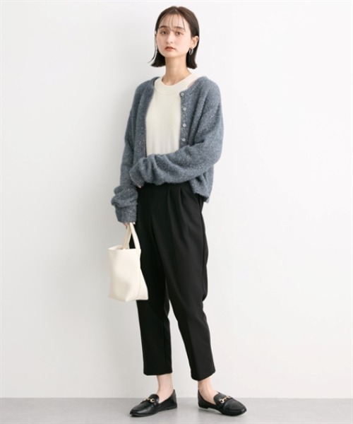 nissen(ニッセン)の「裏起毛テーパードパンツ(スラックス・レディース・モカ/ブラック/コーラルピンク/ベージュ・M/L/LL/3L/S)」の7枚目の写真