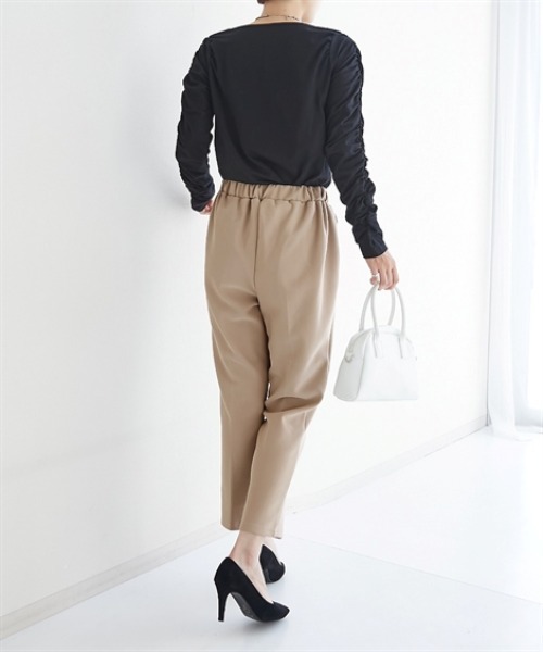 nissen(ニッセン)の「裏起毛テーパードパンツ(スラックス・レディース・モカ/ブラック/コーラルピンク/ベージュ・M/L/LL/3L/S)」の17枚目の写真